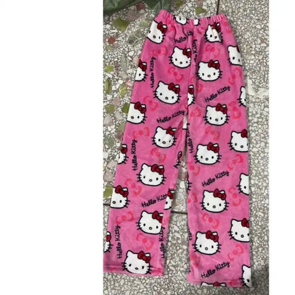 SALE- Hello Kitty Pajama Pants - Kawaii Flannel PJs for Women & Men unisex