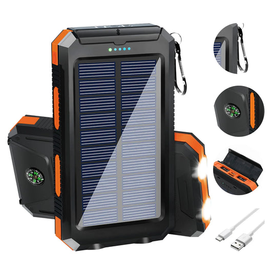 20000mAh Solar Power Bank Portable Solar Charger Waterproof for Outdoors