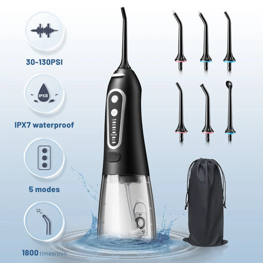 Portable USB Rechargeable Water Flosser for Superior Dental Cleaning with 300ML Tank