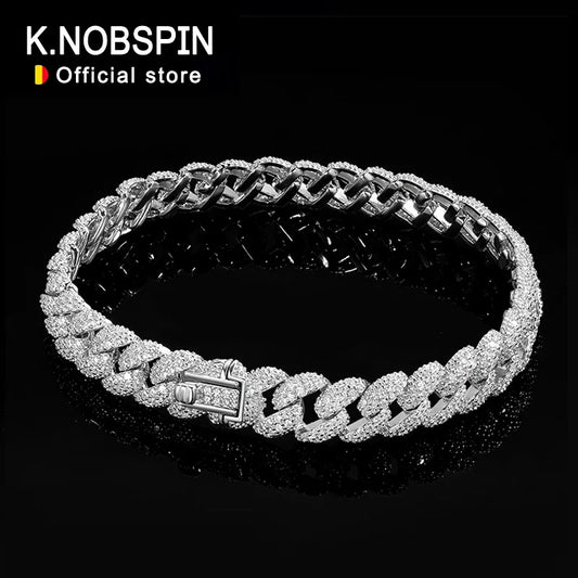 925 8mm Cuban Tennis Bracelet - S925 Sterling Silver 18k Plated Lab Diamond